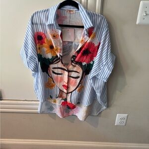 HÉRA Paris Floral Striped Shirt